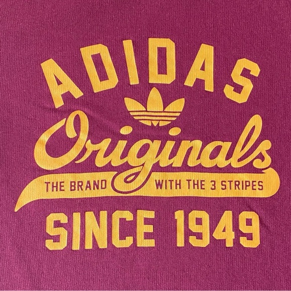 Adidas Originals Crewneck Sweatshirt Maroon Sz.S - Picture 3 of 4